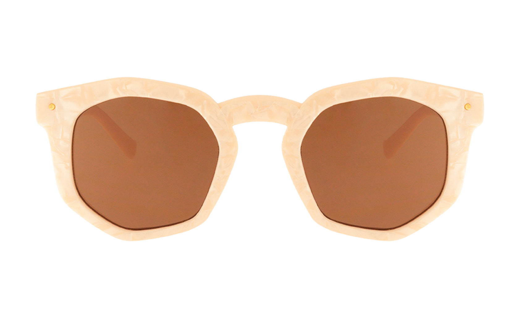 AUDREY NACRE-Hexagonal sunglasses | Charly Therapy