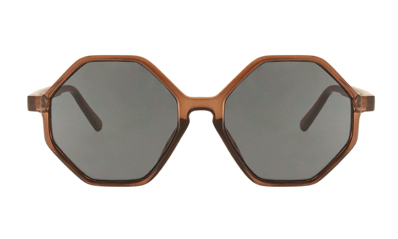 FRIDA MARRÓN- Gafas de sol hexagonales para mujer | Charly Therapy