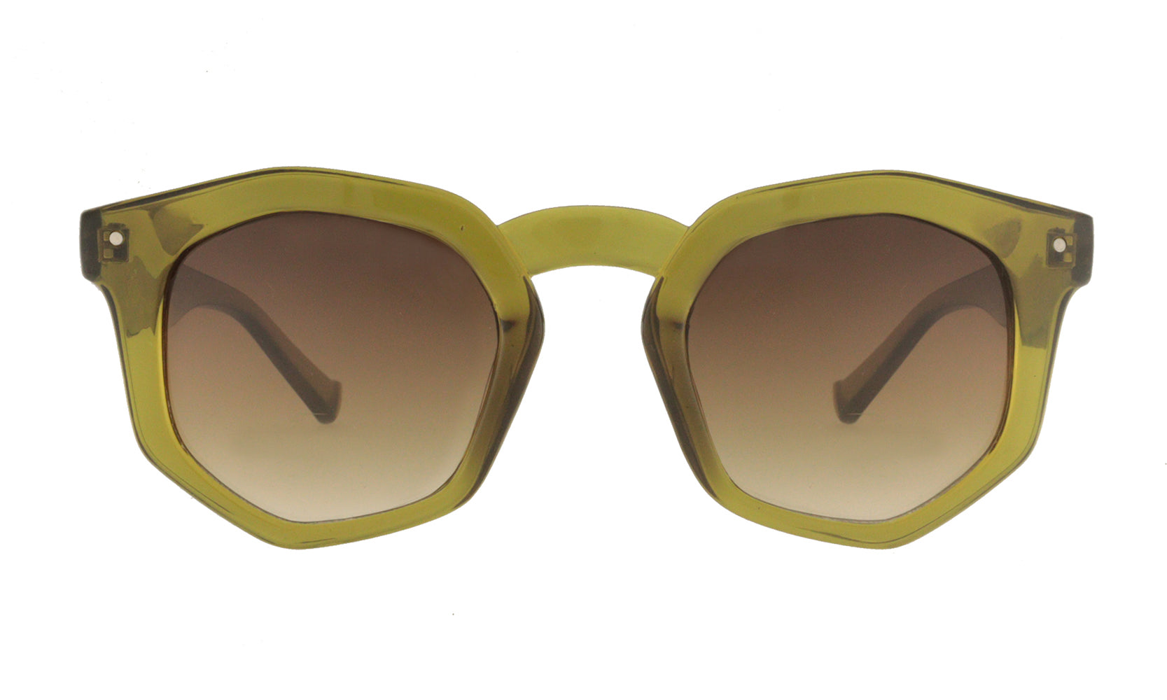AUDREY Lunettes de soleil hexagonales vertes Charly Therapy