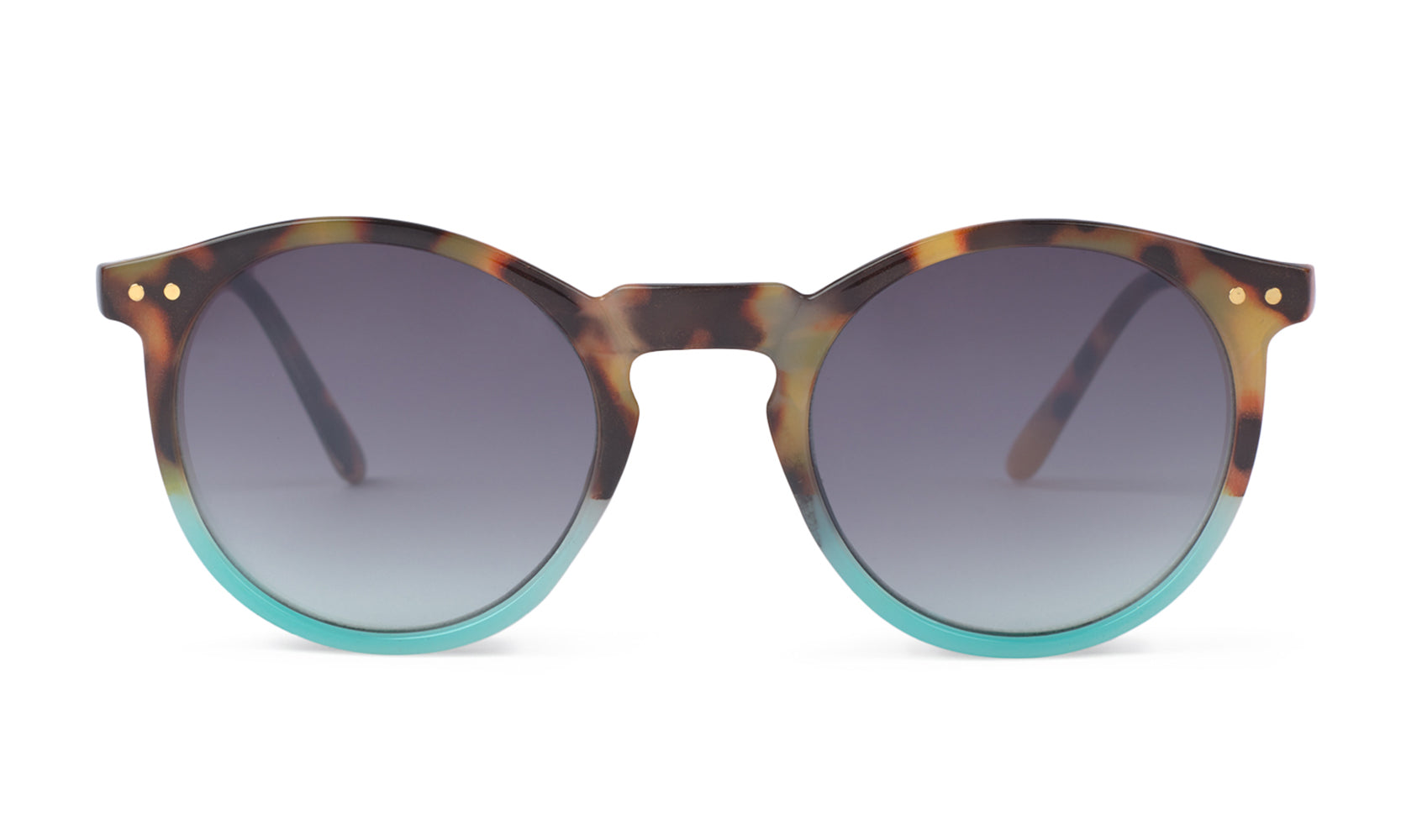 SEE Turquoise and Turtle Shell Round Sunglasses Blue Tortoiseshell Round Glasses #4438339 | Zenni Optical main image 3