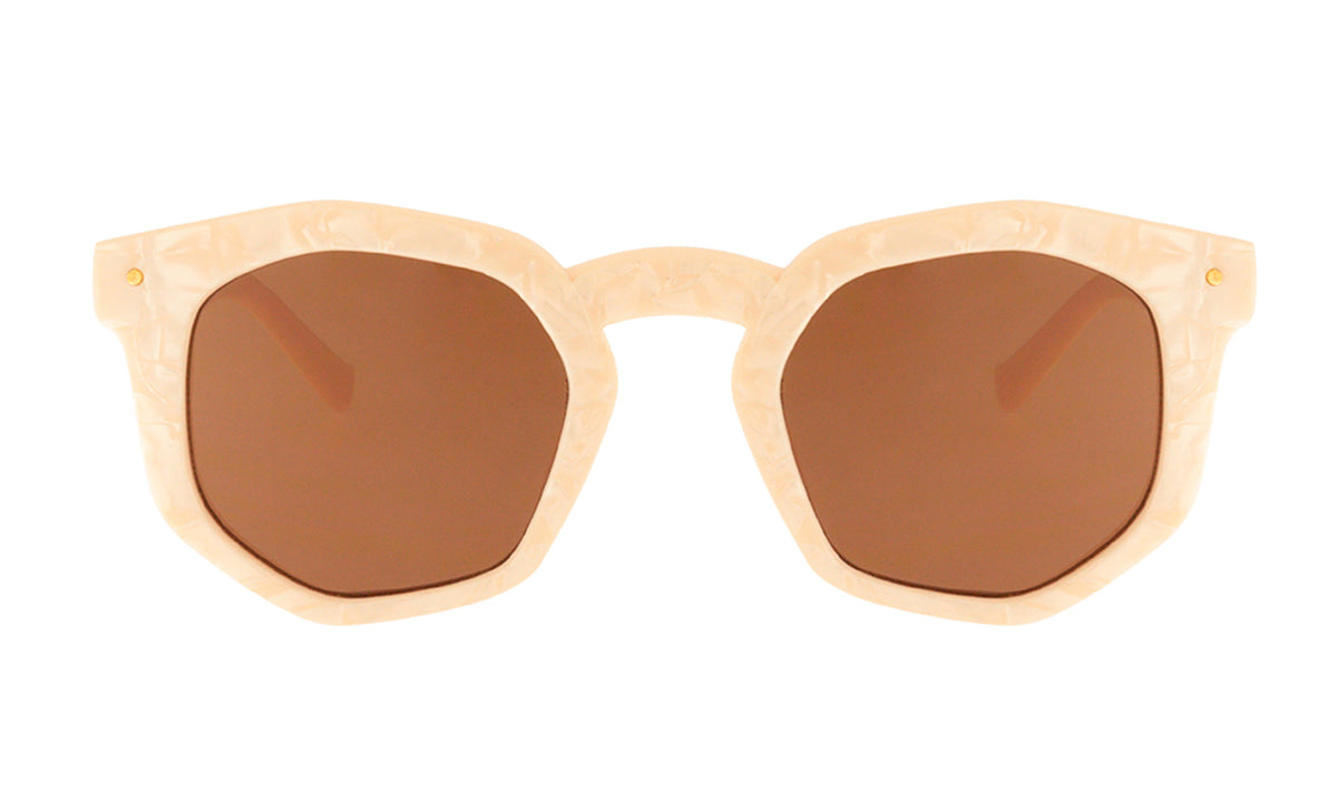 AUDREY NACRE-Hexagonal sunglasses | Charly Therapy